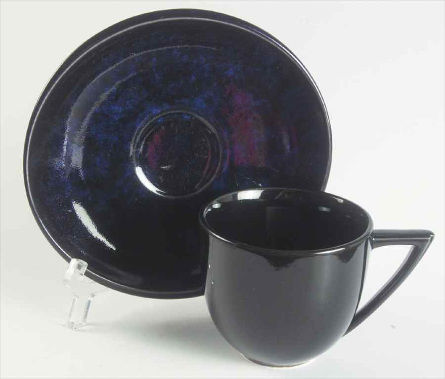 Crescent Blue Flat Cup & Saucer Set by Mikasa-1