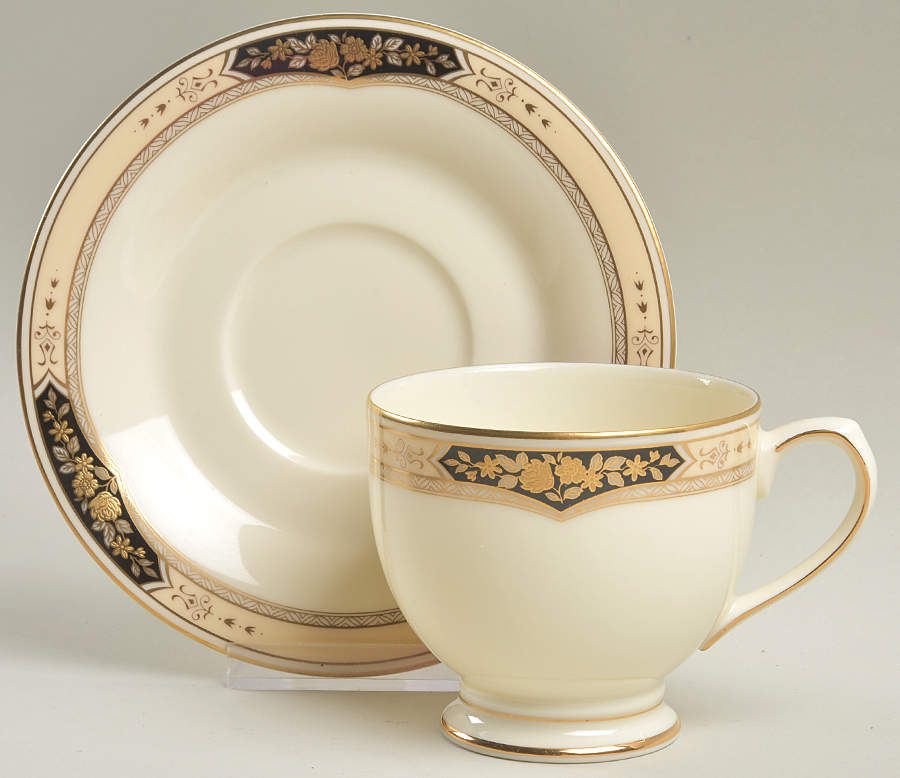 Crown Hall Footed Cup & Saucer Set by Mikasa-1