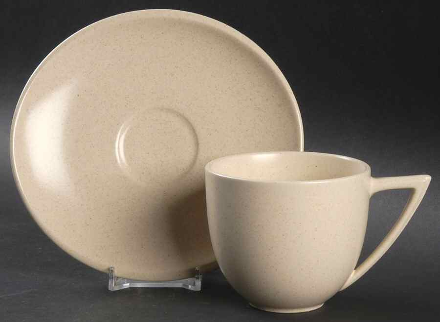 Crescent Ivory Flat Cup & Saucer Set by Mikasa-1