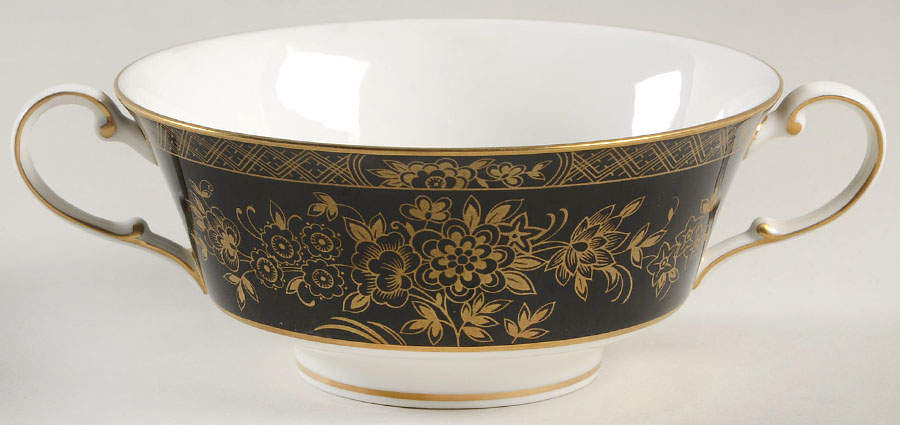 Crown Jewel Onyx Footed Cream Soup Bowl by Mikasa-1