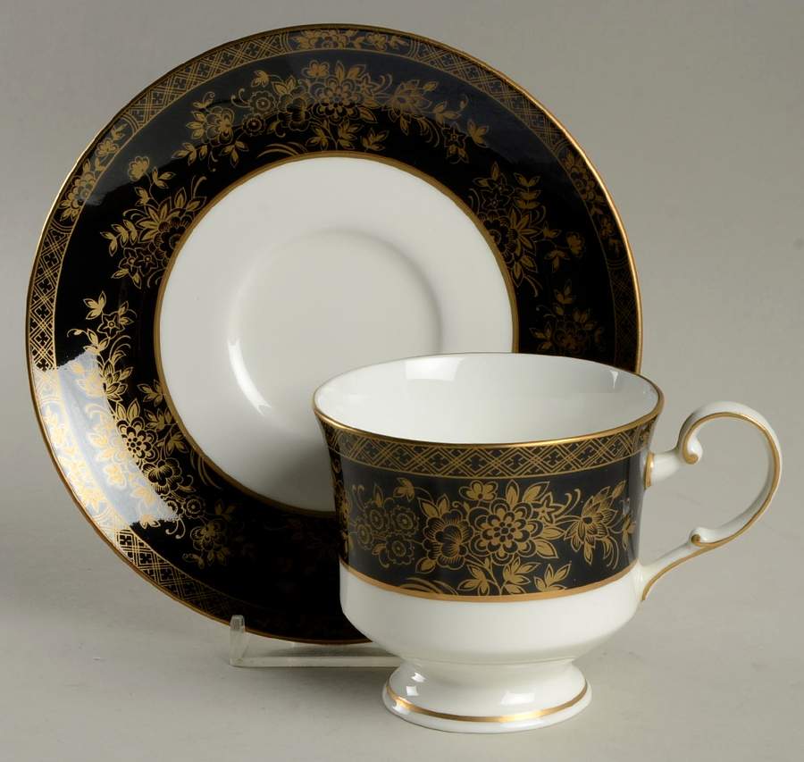 Crown Jewel Onyx Footed Cup & Saucer Set by Mikasa-1