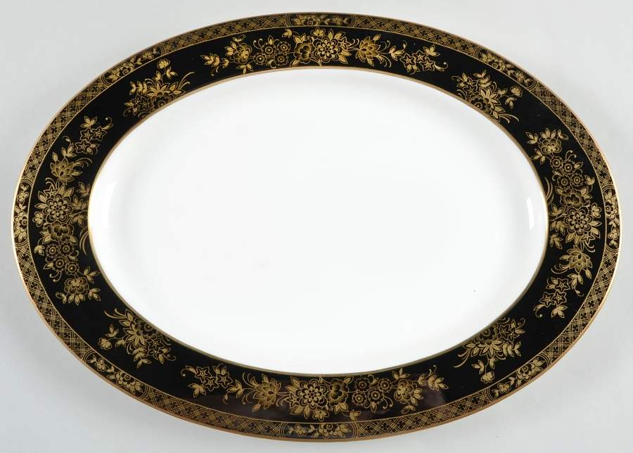 Crown Jewel Onyx 15" Oval Serving Platter by Mikasa-1
