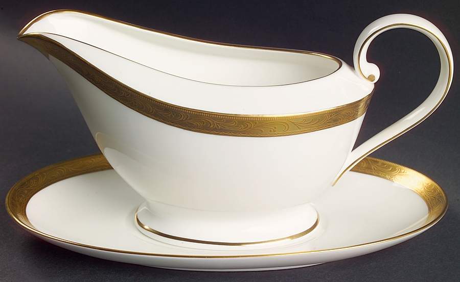 Crown Jewel  Gravy Boat & Underplate by Mikasa-1