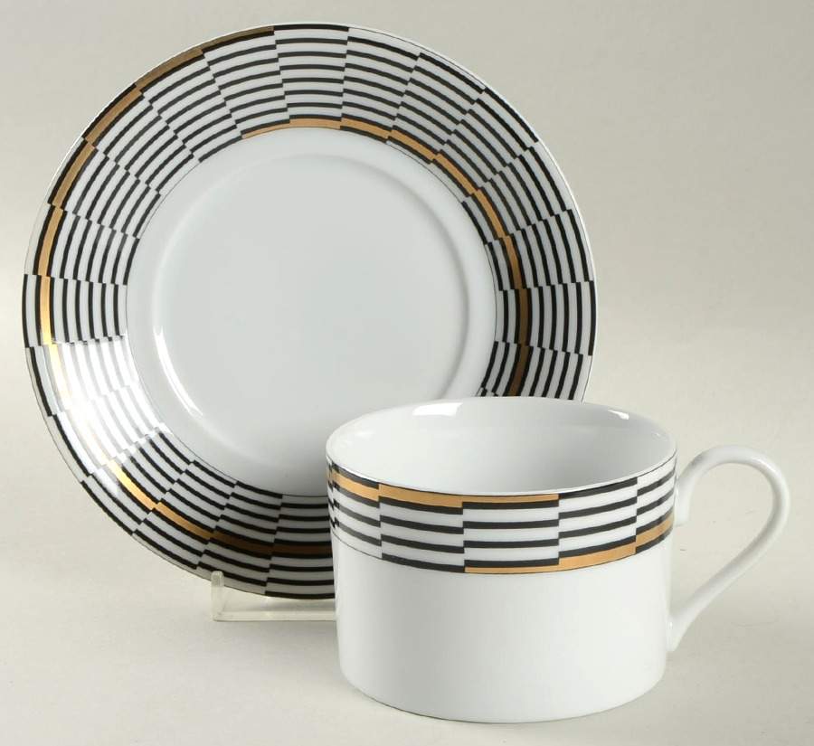 Crossroads Ebony Flat Cup & Saucer Set by Mikasa-1
