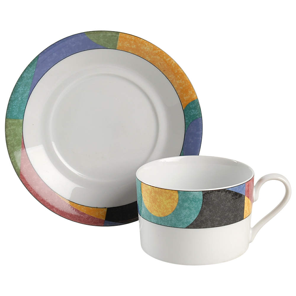 Currents Flat Cup & Saucer Set by Mikasa-1