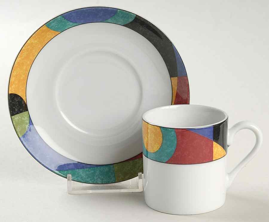 Currents Flat Demitasse Cup & Saucer Set by Mikasa-1