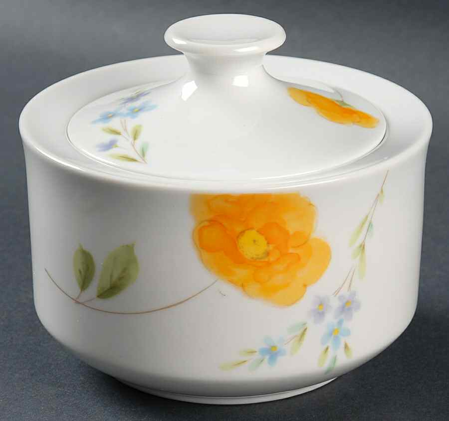 Dancing Flowers Sugar Bowl & Lid by Mikasa-1