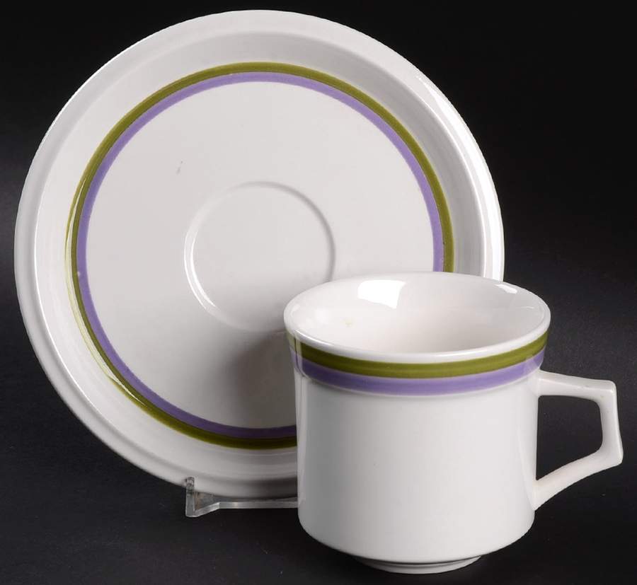 Dancing Flower Flat Cup & Saucer Set by Mikasa-1
