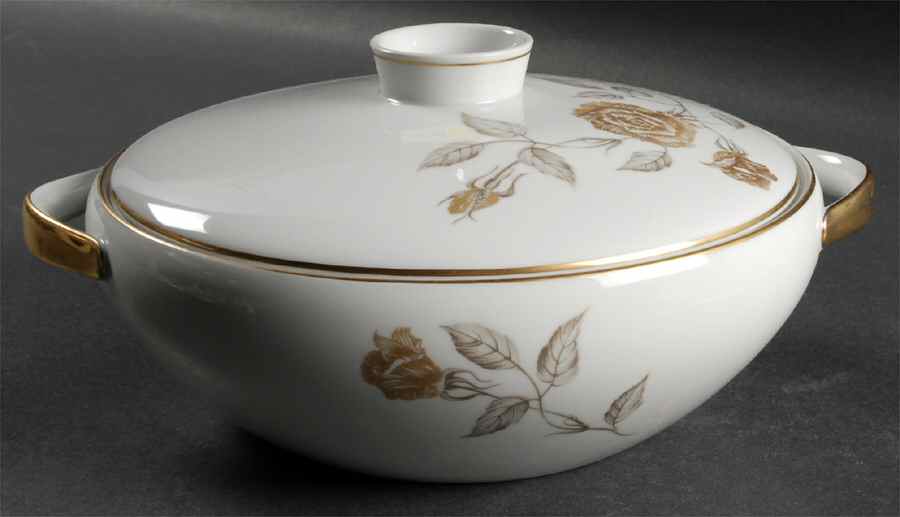 Damask Rose Round Covered Vegetable by Mikasa-1