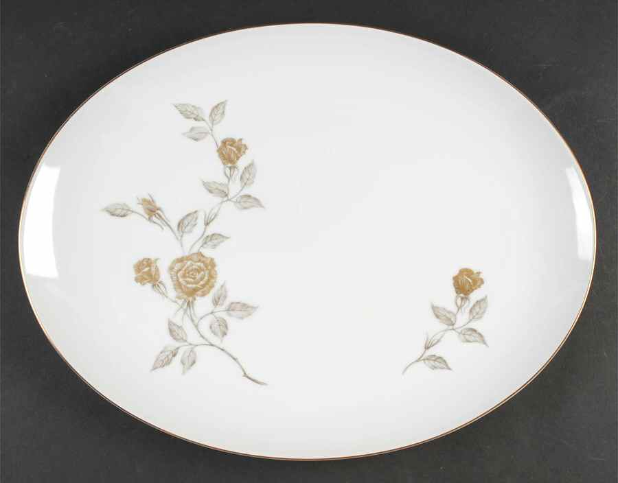 Damask Rose 16" Oval Serving Platter by Mikasa-1