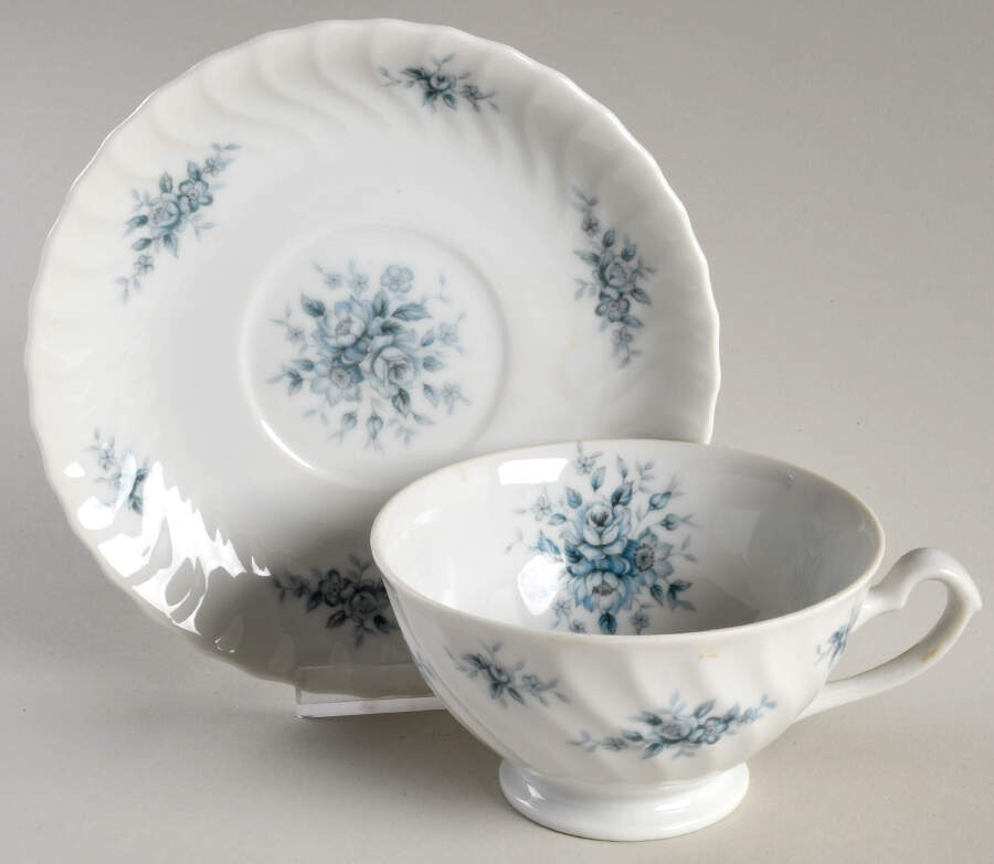 Devon Bleu Footed Cup & Saucer Set by Mikasa-1