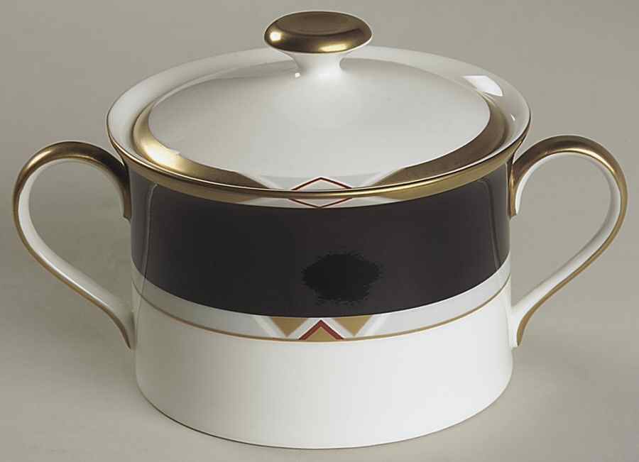 Deco Black Sugar Bowl & Lid by Mikasa-1