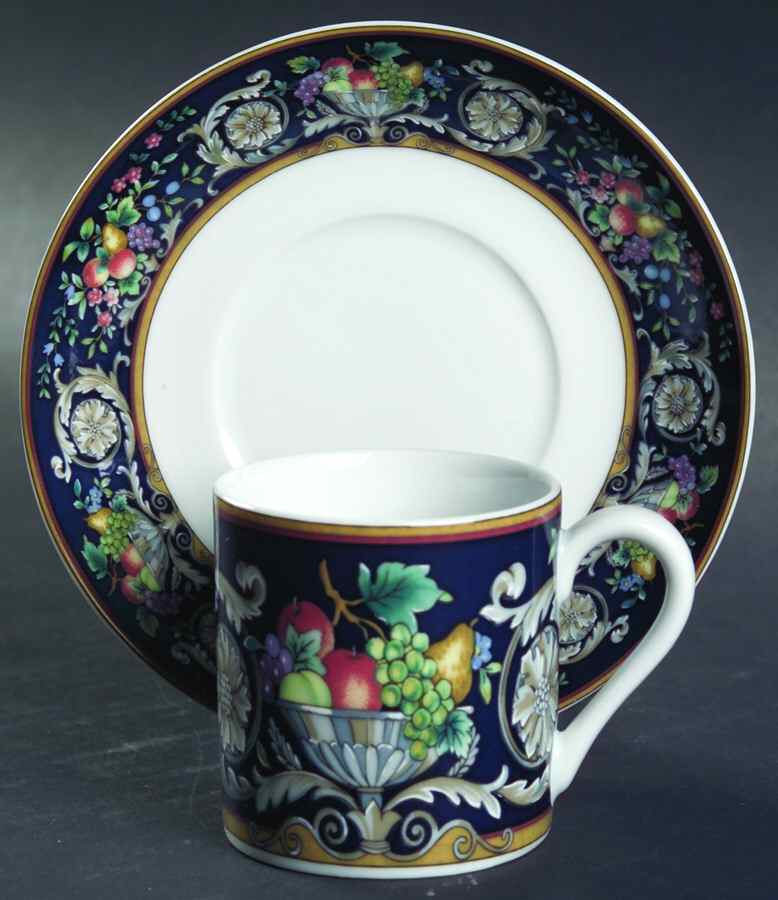 Della Robbia Blue Flat Demitasse Cup & Saucer Set by Mikasa-1