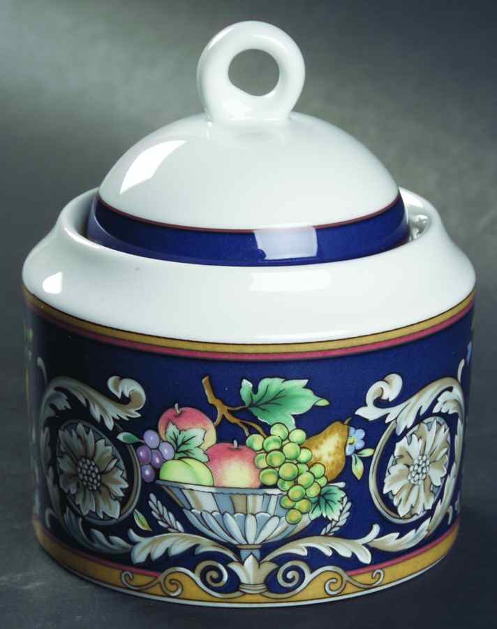 Della Robbia Blue Sugar Bowl & Lid by Mikasa-1