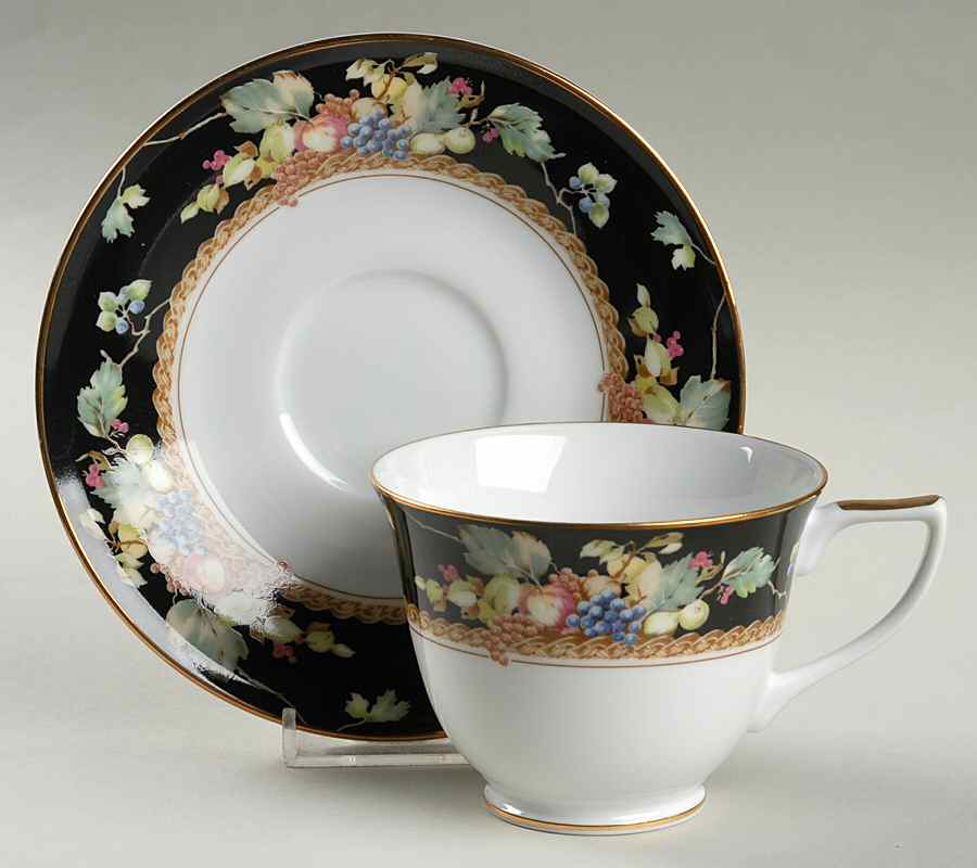 Della Robia Footed Cup & Saucer Set by Mikasa-1