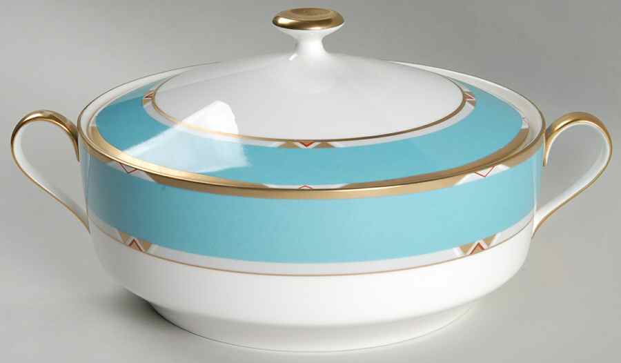 Deco Turquoise Round Covered Vegetable by Mikasa-1