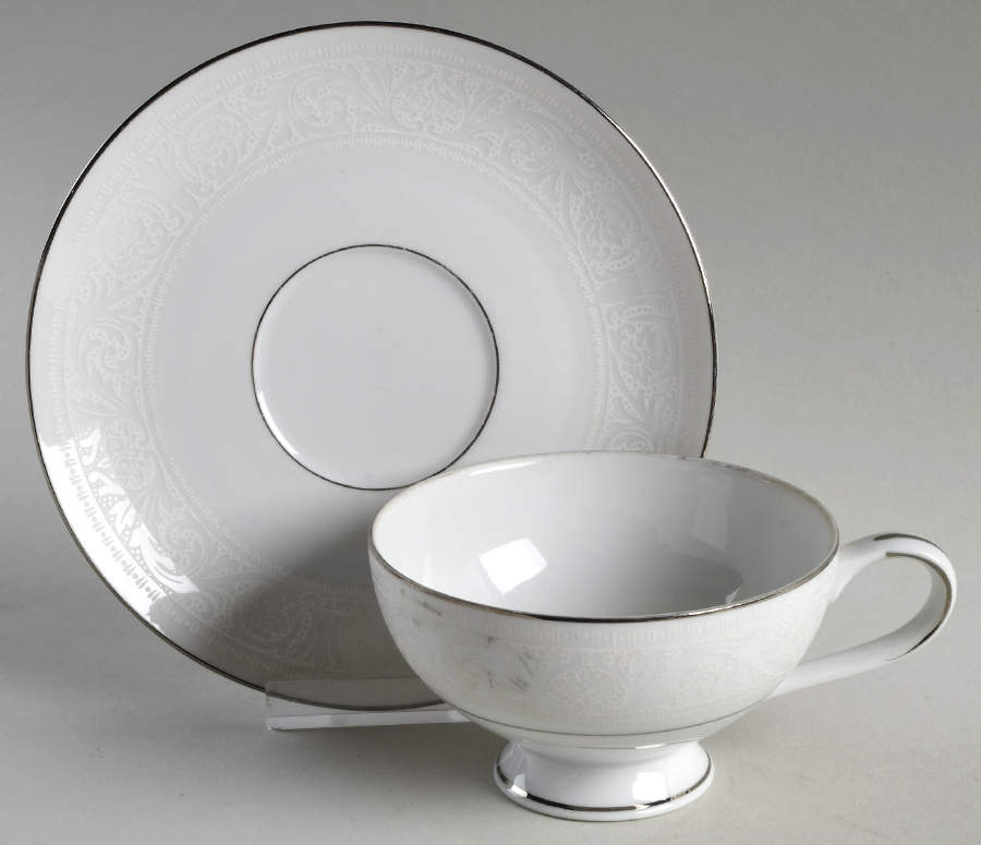 Diplomat Footed Cup & Saucer Set by Mikasa-1