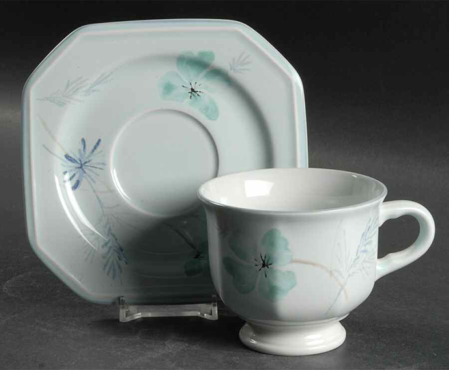 Disco Footed Cup & Saucer Set by Mikasa-1