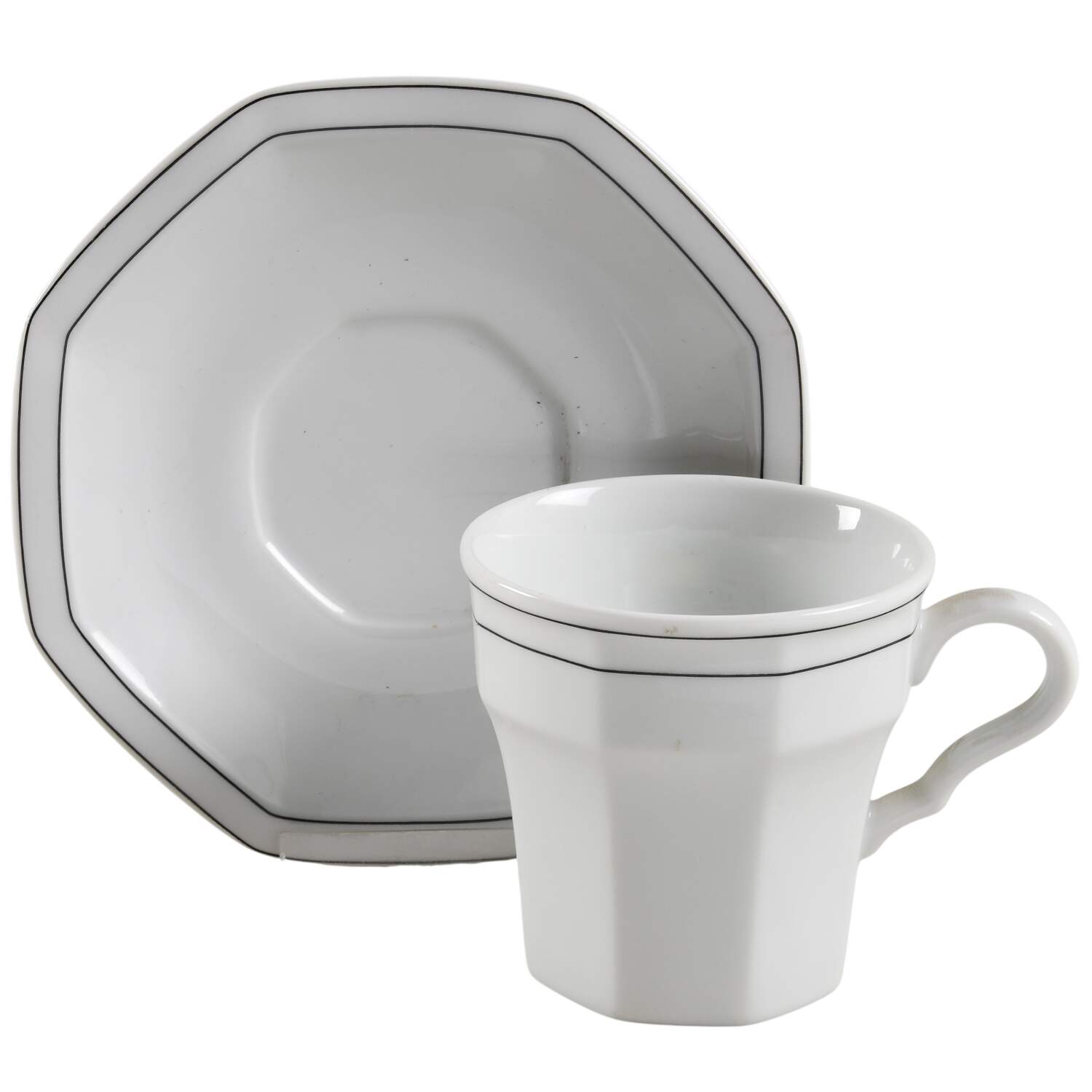 Domino Flat Cup & Saucer Set by Mikasa-1