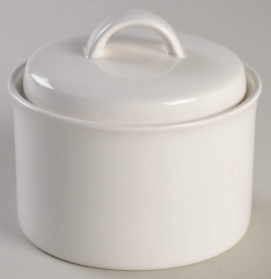 Dover White Sugar Bowl & Lid by Mikasa-1