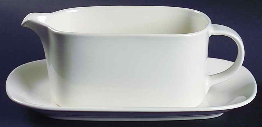 Dover White Gravy Boat & Underplate by Mikasa-1