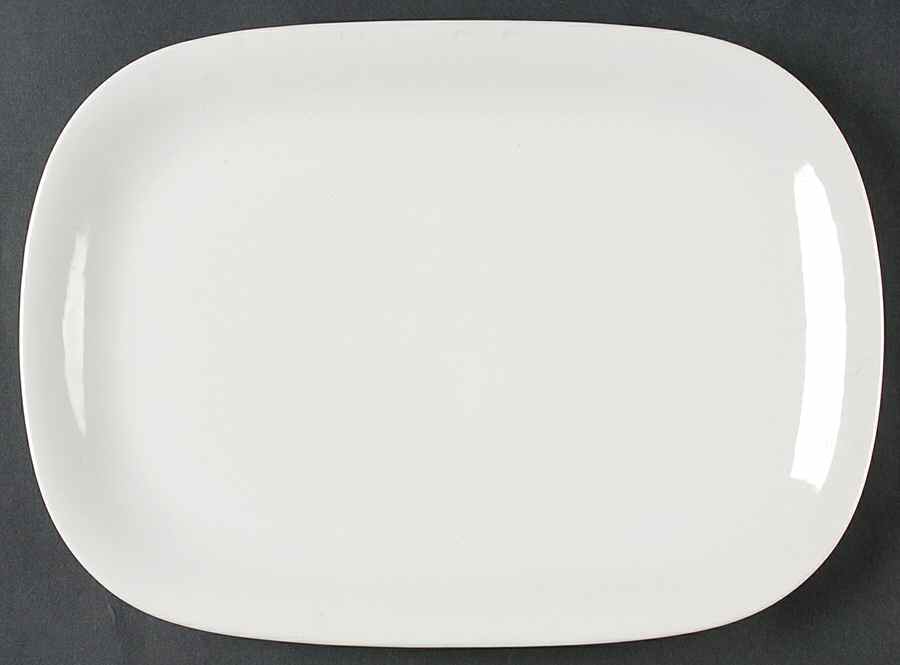 Dover White 14" Oval Serving Platter by Mikasa-1