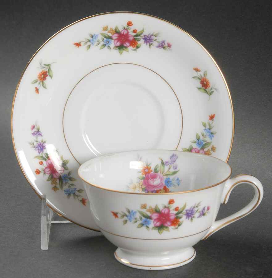 Dresdalia Footed Cup & Saucer Set by Mikuni-1