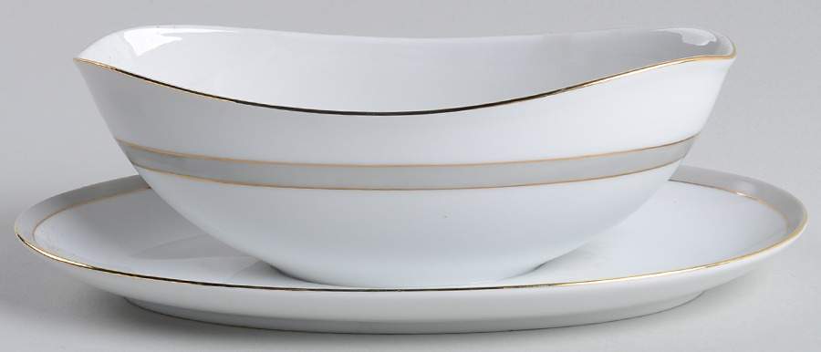 Driftwood Gravy Boat with Attached Underplate by Mikasa-1