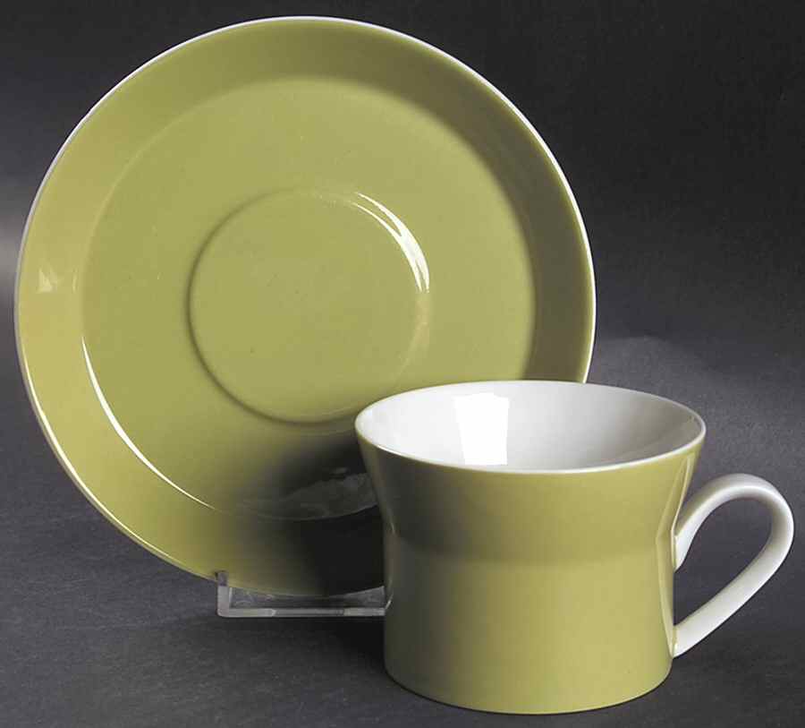Duet Green Flat Cup & Saucer Set by Mikasa-1
