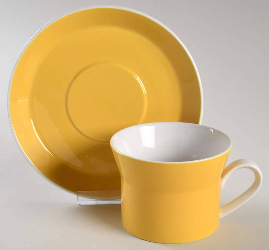 Duet Yellow Flat Cup & Saucer Set by Mikasa-1