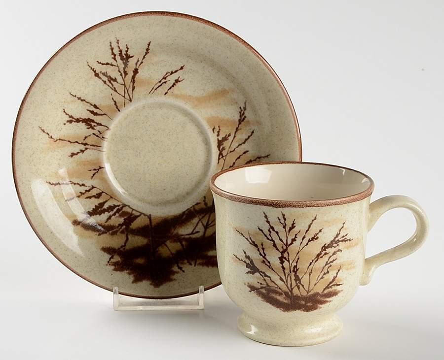 Dune Grass Footed Cup & Saucer Set by Mikasa-1