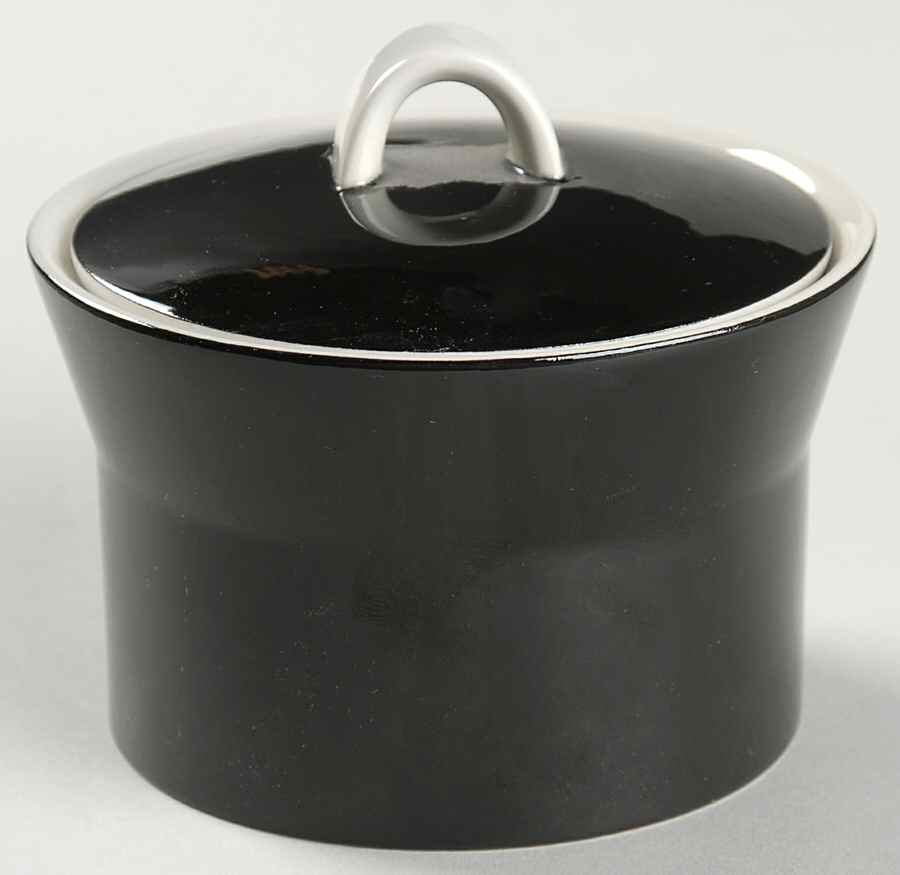 Duplex Black Sugar Bowl & Lid by Mikasa-1