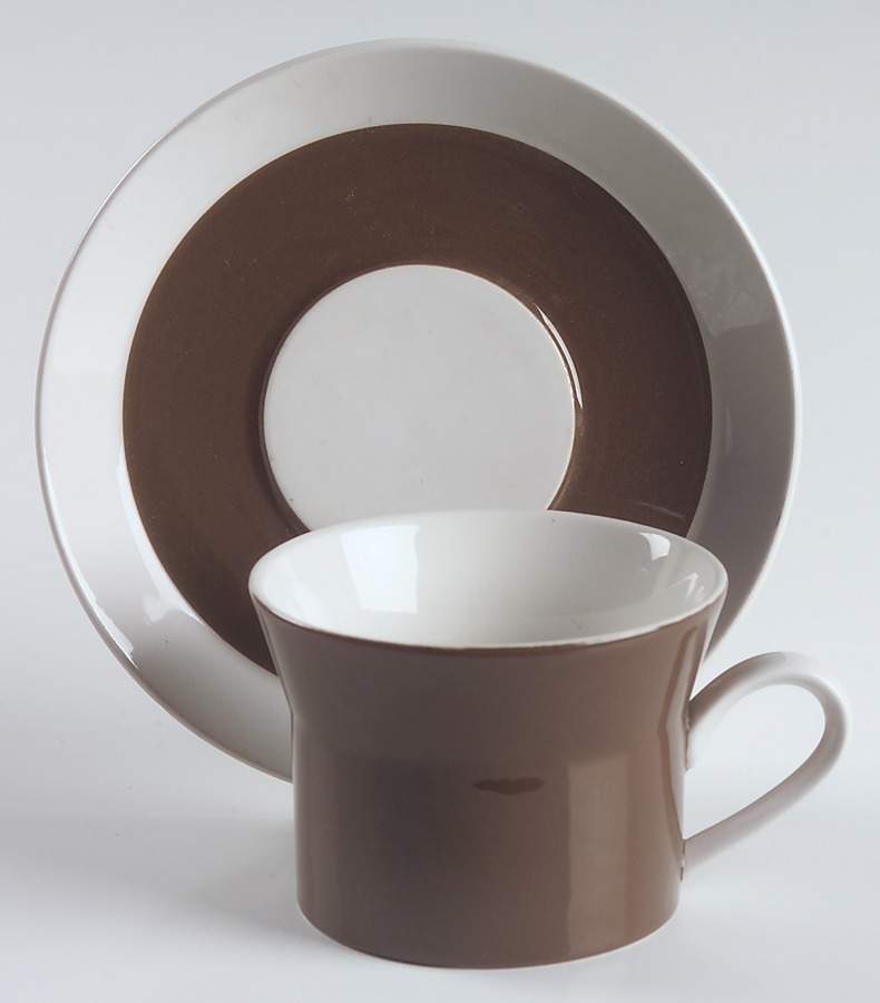Duplex Brown Flat Cup & Saucer Set by Mikasa-1