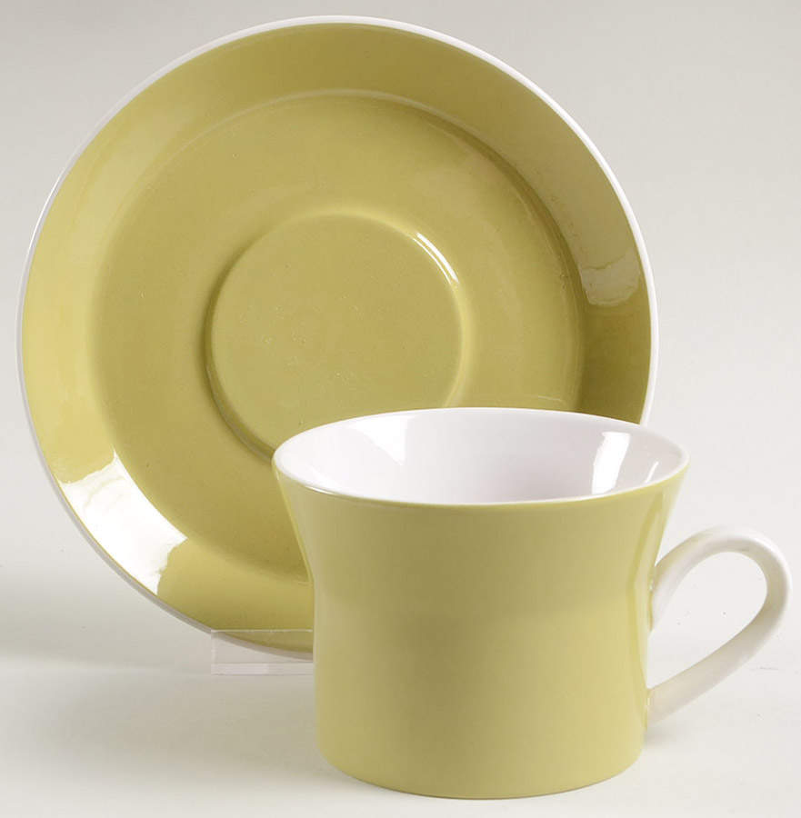 Duplex Green Flat Cup & Saucer Set by Mikasa-1