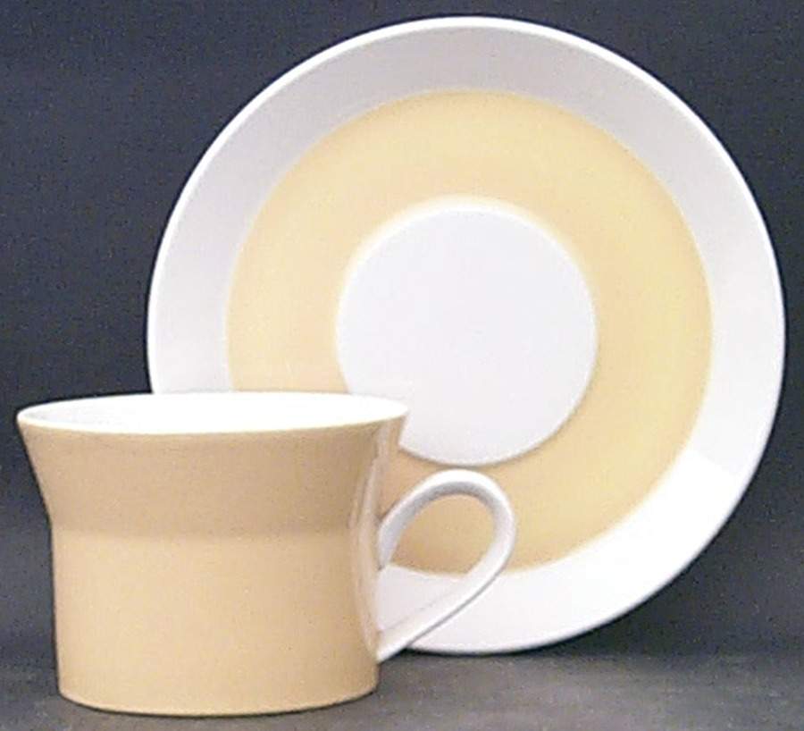 Duplex Yellow Flat Cup & Saucer Set by Mikasa-1