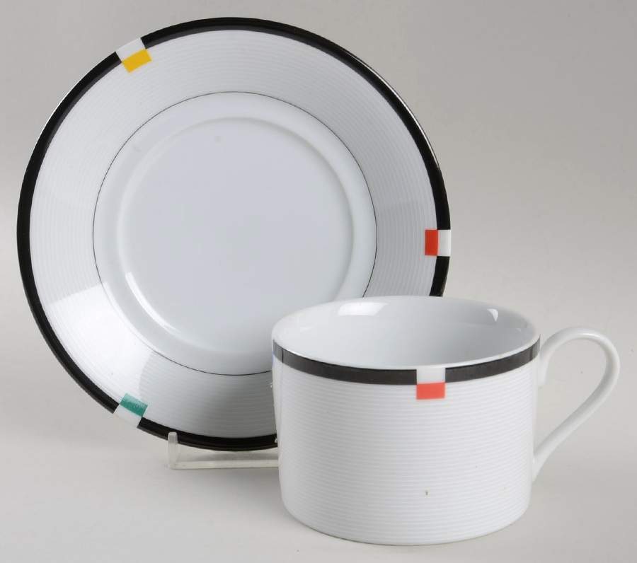 Ebony Accent Flat Cup & Saucer Set by Mikasa-1