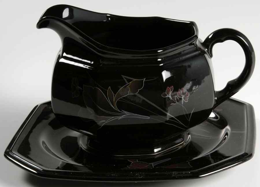Ebony Fleur Gravy Boat & Underplate by Mikasa-1