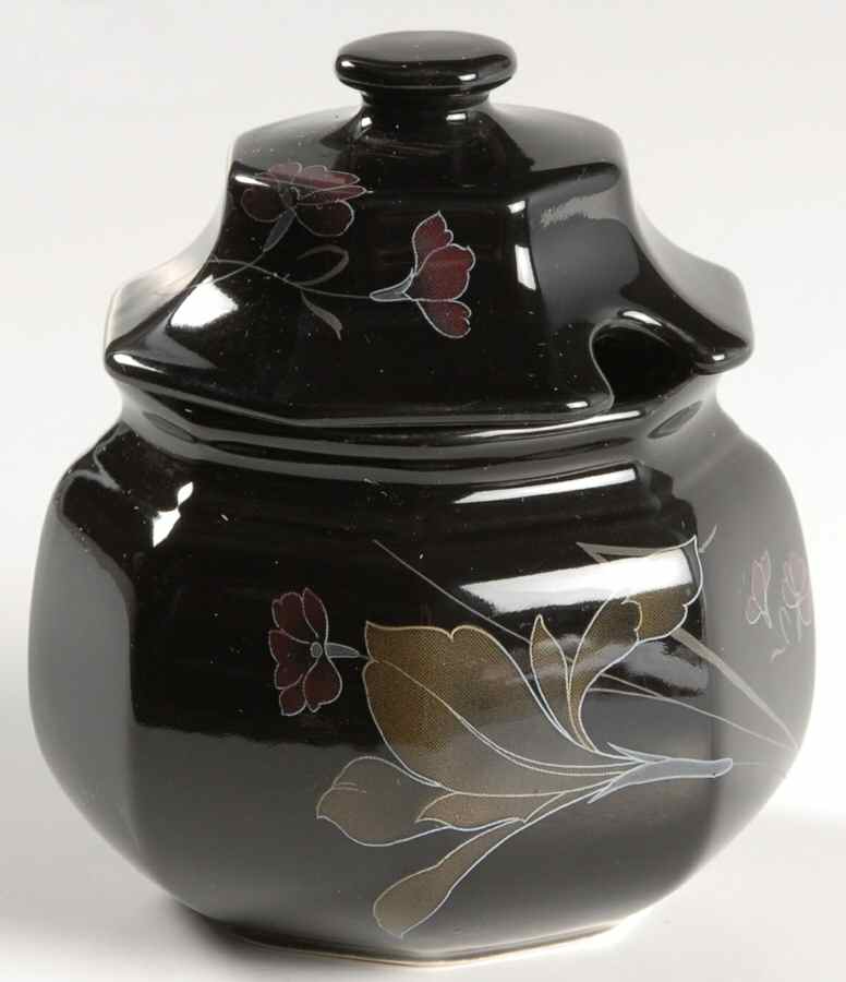 Ebony Fleur Sugar Bowl & Lid by Mikasa-1