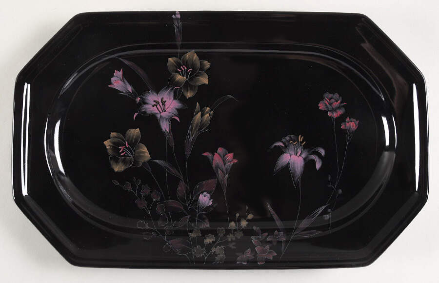 Ebony Garden 14" Oval Serving Platter by Mikasa-1
