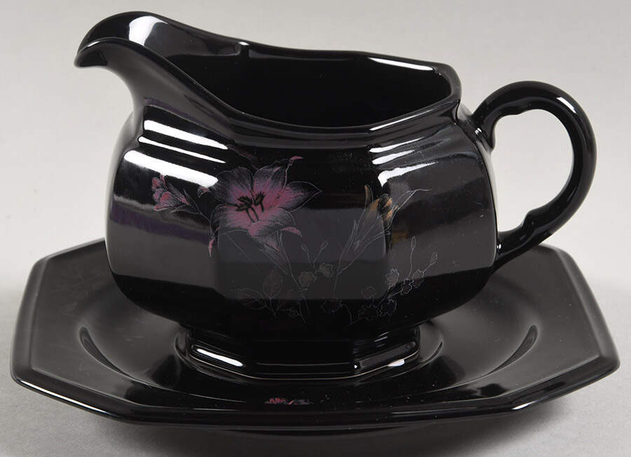 Ebony Garden Gravy Boat & Underplate by Mikasa-1