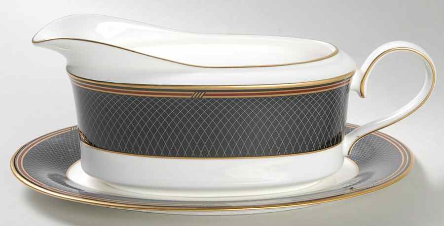 Ebony Garden Gravy Boat & Underplate by Mikasa-1