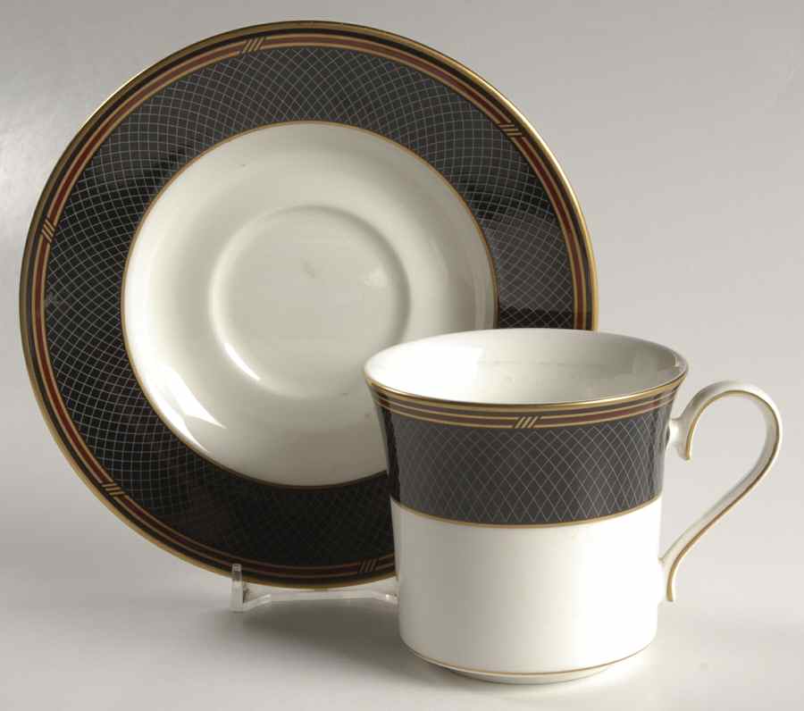 Ebony Jewel Flat Cup & Saucer Set by Mikasa-1