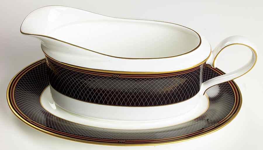 Ebony Jewel Gravy Boat & Underplate by Mikasa-1