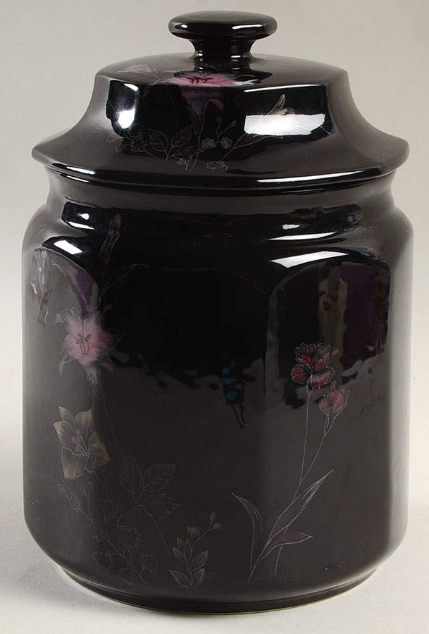 Ebony Meadow Large Canister & Lid by Mikasa-1