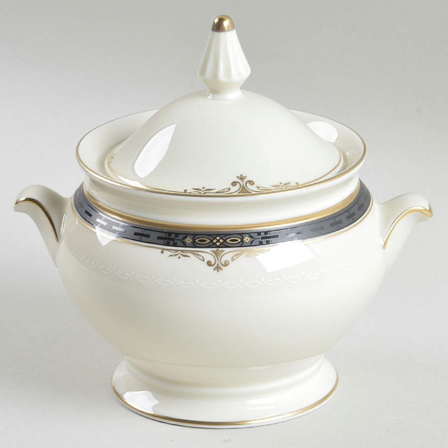 Ebony Manor Sugar Bowl & Lid by Mikasa-1