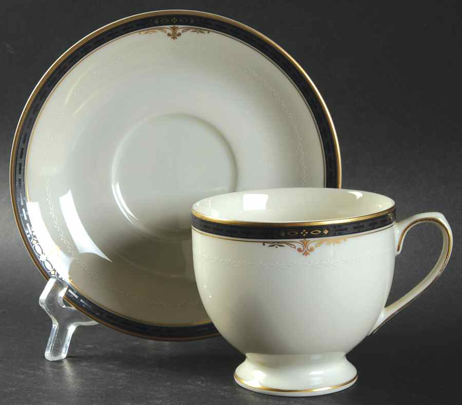 Ebony Manor Footed Cup & Saucer Set by Mikasa-1