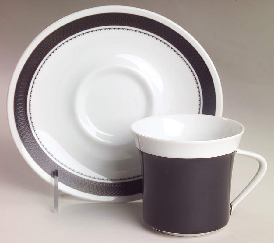 Ebony Flat Cup & Saucer Set by Mikasa-1