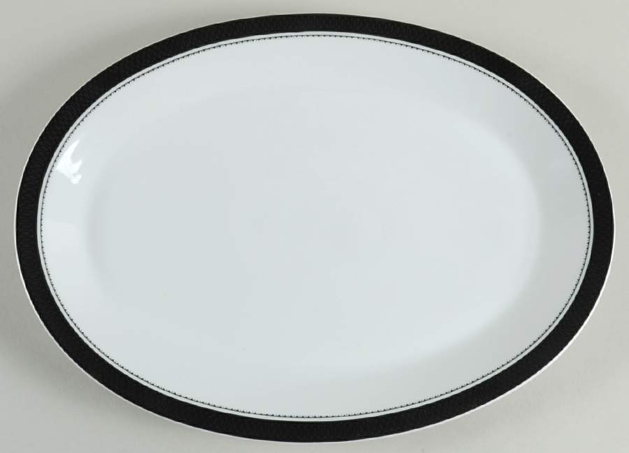 Ebony 14" Oval Serving Platter by Mikasa-1