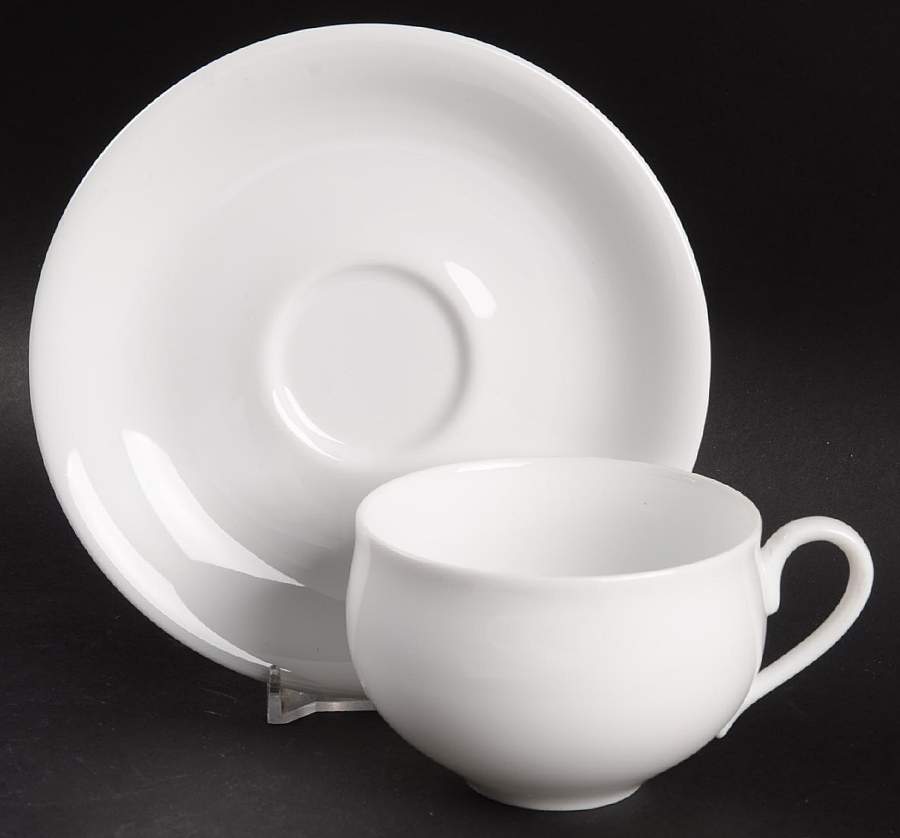 Eggshell Flat Cup & Saucer Set by Mikasa-1