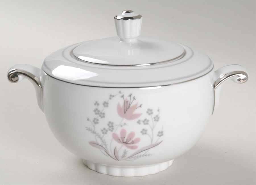 Mikasa Italian Countryside Sugar Bowl & Lid - Fine China Stoneware, Cream Ribbed Design